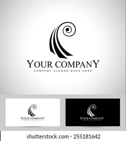 Violin Logo Concept. Viola logo design with spiral concept and business card design.