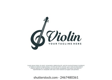 Violin logo design. Jazz country music logo.