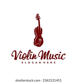 Violin logo design Template. Creative Violin logo vector illustration.