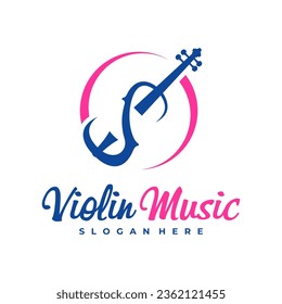 Violin logo design Template. Creative Violin logo vector illustration.