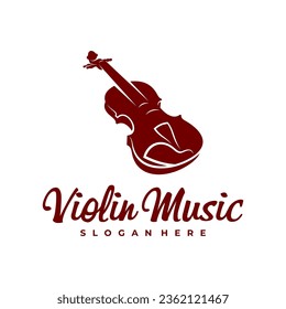 Violin logo design Template. Creative Violin logo vector illustration.