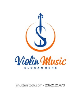 Violin logo design Template. Creative Violin logo vector illustration.