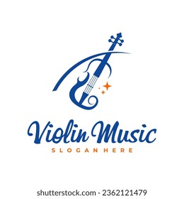 Violin logo design Template. Creative Violin logo vector illustration.