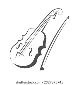 Ilustración de iconos de logotipo de violín