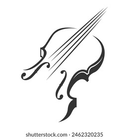 Icono de logotipo de violín Plantilla de diseño