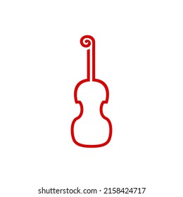 Violin logo in line art style. Icons for musical instruments, orchestras, bands, and musical groups. For web, app and design use.