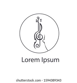 violin logo vector design template. violin symbol icon.