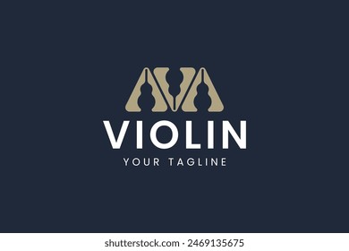 violin logo vector icon illustration