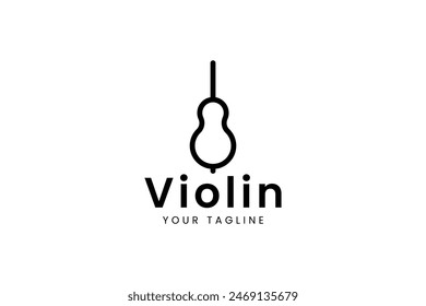 Ilustración del icono del Vector del logotipo del violín
