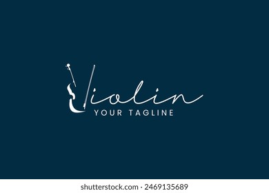 violin logo vector icon illustration