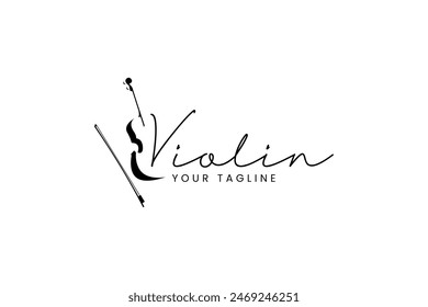 violin logo vector icon illustration