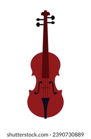 Violin. Minimalist vector illustration of a musical instrument. The concept of classical music, orchestra, music education. Isolated