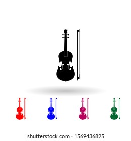 Violin multi color icon. Simple glyph, flat vector of music instrument icons for ui and ux, website or mobile application