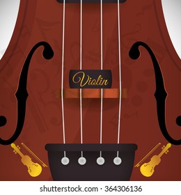 Violin, music icon design 