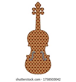 The Violin Music Instrument With Abstract Pattern. The Silhouette Of Violin Vector Illustration. The Violin Isolated On White Background