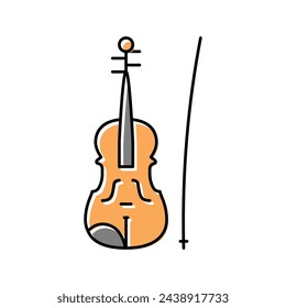 violin music instrument color icon vector. violin music instrument sign. isolated symbol illustration