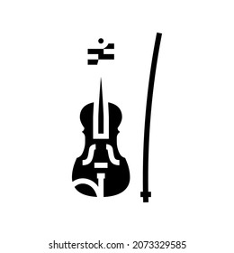violin music instrument glyph icon vector. violin music instrument sign. isolated contour symbol black illustration