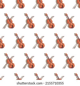 Violin and Violin Music Instrument Vector Graphic Seamless Pattern can be use for background and apparel design