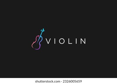 Violin music jazz logo design musical instrument studio icon symbol