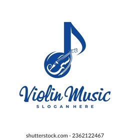 Violin Music Note logo design Template. Creative Violin logo vector illustration.