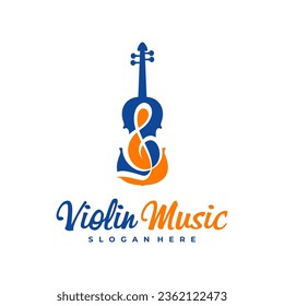 Violin Music Note logo design Template. Creative Violin logo vector illustration.