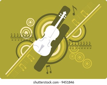  violin with music notes	