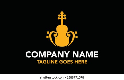 Violin Music Vector Royalty Logo Design Inspirations