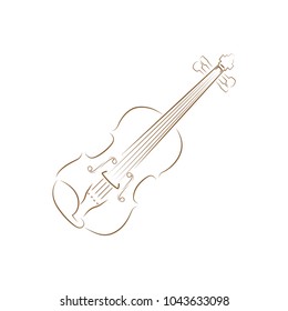 violin musical instrument logo design template