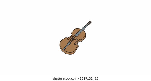 violin musical instrument logo design