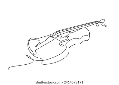 violin musical instrument one line art design