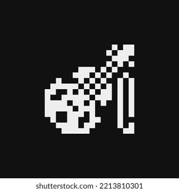 Violin musical instrument pixel art icon, emoji. Isolated vector illustration. 1-bit sprite. Design stickers, logo, mobile .