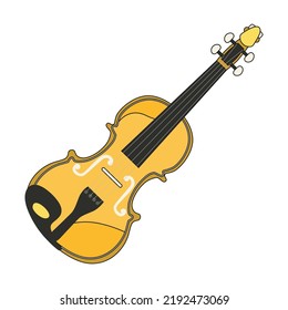 Violin musical instrument. Variety of instruments for musicians. Concert and entertainment concept. Template for promotional or invitation web page