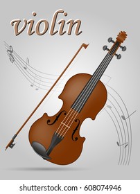 violin musical instruments stock vector illustration isolated on gray background