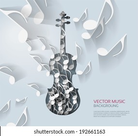 Violin with notes background.