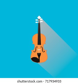 Violin on the blue background