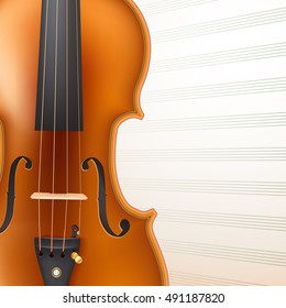 violin on musical sheet background. vector illustration