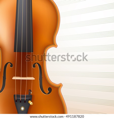 violin on musical sheet background. vector illustration
