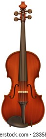 A violin on a white background 