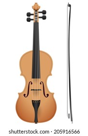 Violin on a white background. Vector illustration.