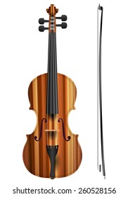 Violin on a white background. Vector illustration.