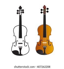 Violin on a white background, vector illustration
