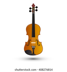 Violin on a white background, vector illustration