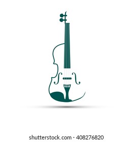 Violin on a white background, vector illustration