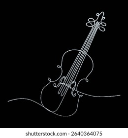 violin one line art design