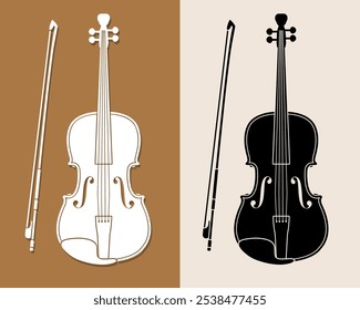 Violin Orchestra Instrument Cartoon Music Graphic Vector