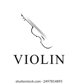 Idea de concepto de diseño de logotipo de orquesta de violín