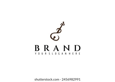 Violin orchestra music logo concept