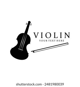 Violin Orchestra Music Minimalist Design Vector Illustration.