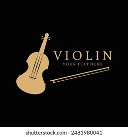 Violin Orchestra Music Minimalist Design Vector Illustration.