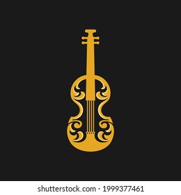 Violin Ornate Vector Logo Design